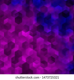 Light Purple, Pink vector background with hexagons. Glitter abstract illustration in hexagonal style. Pattern for ads, leaflets.