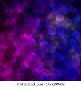 Light Purple, Pink vector background with hexagons. Illustration with set of colorful hexagons. Pattern for texture of wallpapers.