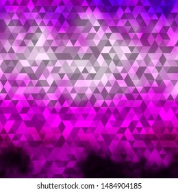 Light Purple, Pink vector background with polygonal style. Glitter abstract illustration with triangular shapes. Best design for posters, banners.