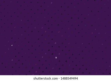 Light Purple, Pink vector background with signs of alphabet. Shining illustration with ABC symbols on abstract template. Template for lettering, typography.