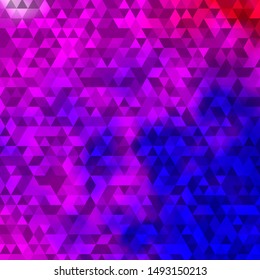 Light Purple, Pink vector background with polygonal style. Glitter abstract illustration with triangular shapes. Template for wallpapers.
