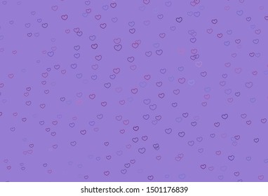 Light Purple, Pink vector background with Shining hearts. Illustration with hearts in love concept for valentine's day. Design for your business advert of anniversary.