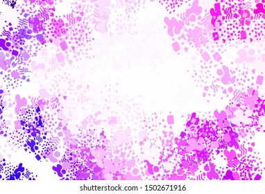 Light Purple, Pink vector background with abstract shapes. Decorative design in abstract style with random forms. Background for a cell phone.