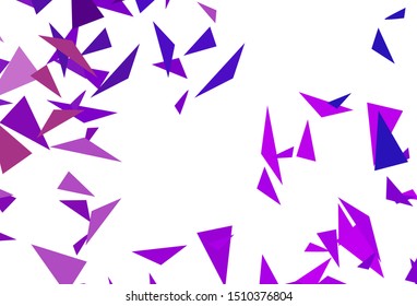 Light Purple, Pink vector background with triangles. Abstract gradient illustration with triangles. Best design for poster, banner.