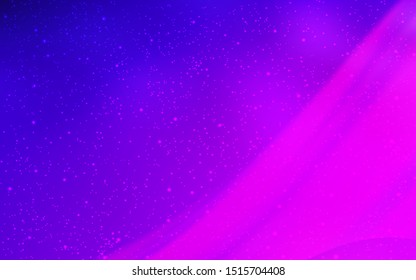 Light Purple, Pink vector background with galaxy stars. Blurred decorative design in simple style with galaxy stars. Pattern for astronomy websites.
