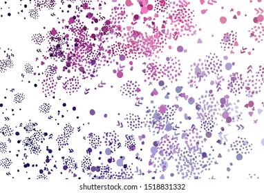 Light Purple, Pink vector background with abstract shapes. Colorful chaotic forms with gradient in modern style. Modern design for your business card.