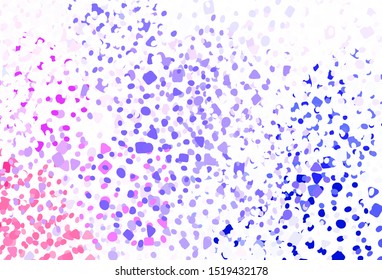 Light Purple, Pink vector background with abstract shapes. Colorful chaotic forms with gradient in modern style. Elegant design for wallpapers.
