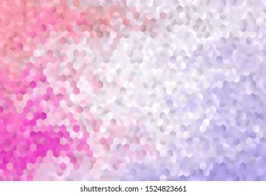 Light Purple, Pink vector background with hexagons. Design in abstract style with hexagons. Pattern for landing pages.