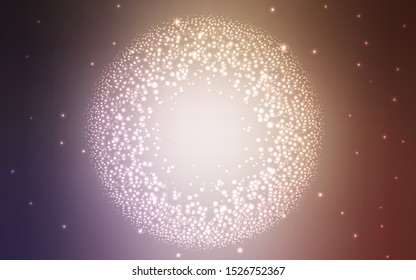 Light Purple, Pink vector background with astronomical stars. Blurred decorative design in simple style with galaxy stars. Best design for your ad, poster, banner.