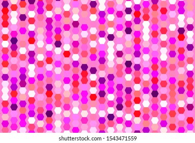 Light Purple, Pink vector background with hexagons. Abstract illustration with colorful hexagons. New template for your brand book.