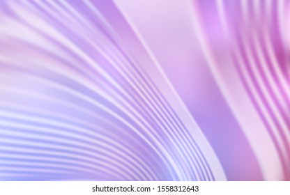 Light Purple, Pink vector background with wry lines. Modern gradient abstract illustration with bandy lines. A new texture for your  ad, booklets, leaflets.