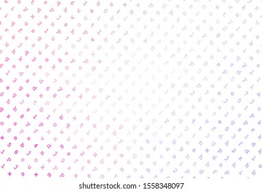 Light Purple, Pink vector background with signs of alphabet. Shining colorful illustration with isolated letters. Pattern for booklets, leaflets of education.