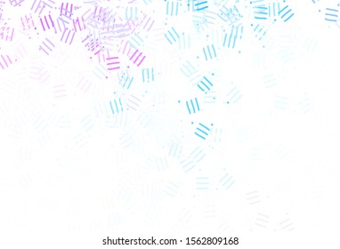 Light Purple, Pink vector background with stright stripes, dots. Shining colored illustration with sharp stripes. Pattern for ads, posters, banners.