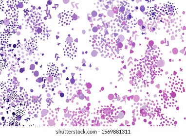 Light Purple, Pink vector background with abstract shapes. Illustration with colorful gradient shapes in abstract style. Elegant design for wallpapers.