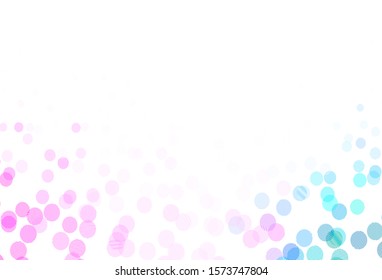 Light Purple, Pink vector background with bubbles. Blurred decorative design in abstract style with bubbles. Pattern for futuristic ad, booklets.
