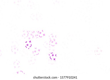 Light Purple, Pink vector background with arithmetic signs. Colored mathematic signs with gradient on white background. Best design a poster, banner of a math college.