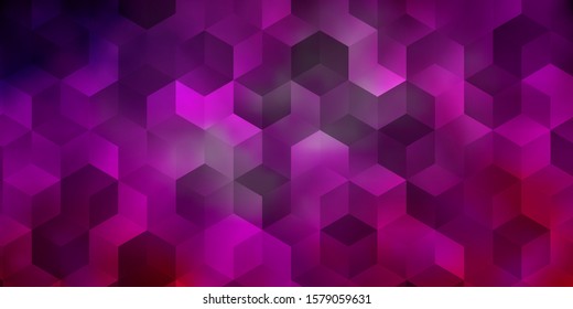 Light Purple, Pink vector background with hexagons. Abstract illustration with colorful hexagons. Pattern for texture of wallpapers.