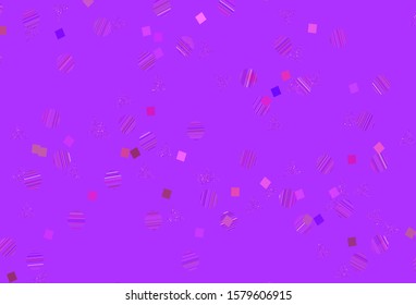 Light Purple, Pink vector background with polygonal style with circles. Abstract illustration with colorful dots, lines, cubes. Pattern for booklets, leaflets