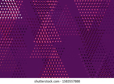 Light Purple, Pink vector background with polygonal style with circles. Modern abstract illustration with colorful dots, lines. Pattern for commercials.