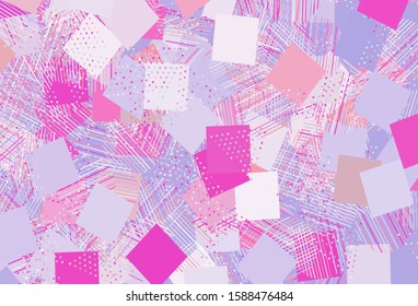 Light Purple, Pink vector background with polygonal style with circles. Illustration with colorful circles, triangles, rectangles. Smart design for your adverts.