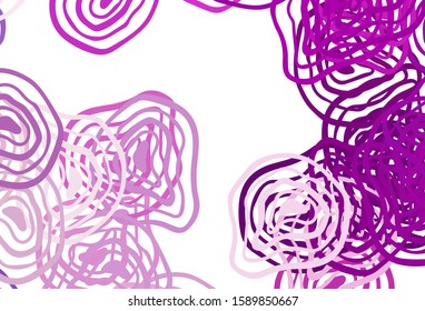 Light Purple, Pink vector background with wry lines. Glitter abstract illustration with wry lines. A completely new template for your design.