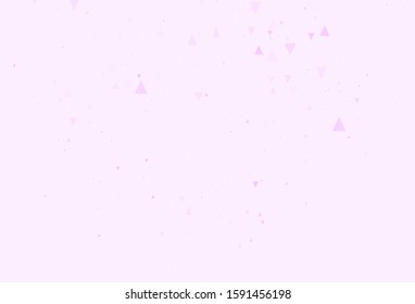 Light Purple, Pink vector background with triangles, circles. Abstract gradient illustration with circles, triangles. Modern template for landing page.