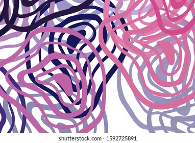 Light Purple, Pink vector background with curved lines. Colorful illustration in simple style with gradient. A completely new template for your design.