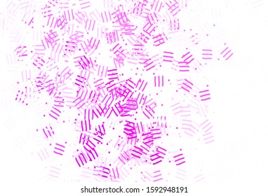 Light Purple, Pink vector background with stright stripes, dots. Lines on blurred abstract background with gradient. Template for your beautiful backgrounds.