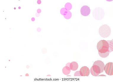 Light Purple, Pink vector background with bubbles. Blurred bubbles on abstract background with colorful gradient. Pattern for beautiful websites.