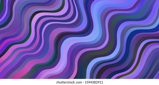 Light Purple, Pink vector background with wry lines. Abstract gradient illustration with wry lines. Pattern for ads, commercials.
