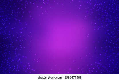 Light Purple, Pink vector background with galaxy stars. Shining illustration with sky stars on abstract template. Best design for your ad, poster, banner.