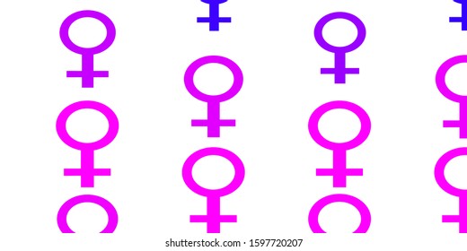Light Purple, Pink vector background with woman symbols. Abstract illustration with a depiction of women's power. New side for your design.