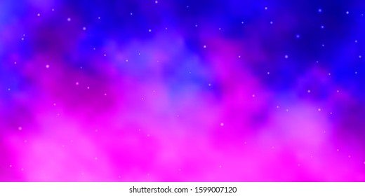 Light Purple, Pink vector background with colorful stars. Colorful illustration with abstract gradient stars. Pattern for wrapping gifts.