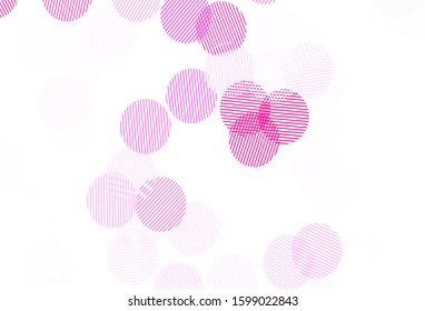 Light Purple, Pink vector background with spots. Illustration with set of shining colorful abstract circles. Pattern for textures of wallpapers.
