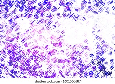 Light Purple, Pink vector background with stright stripes, dots. Shining colored illustration with sharp stripes. Pattern for ads, posters, banners.