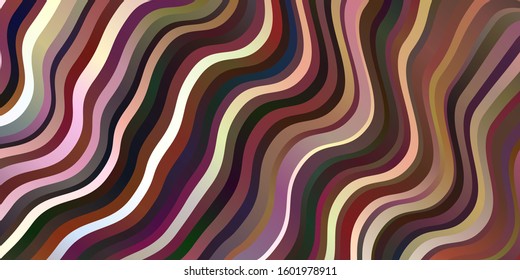Light Purple, Pink vector background with lines. Bright illustration with gradient circular arcs. Pattern for busines booklets, leaflets