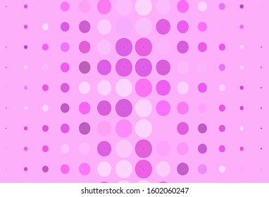 Light Purple, Pink vector background with bubbles. Glitter abstract illustration with blurred drops of rain. Pattern for textures of wallpapers.
