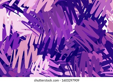 Light Purple, Pink vector background with straight lines. Colorful shining illustration with lines on abstract template. Pattern for ads, posters, banners.