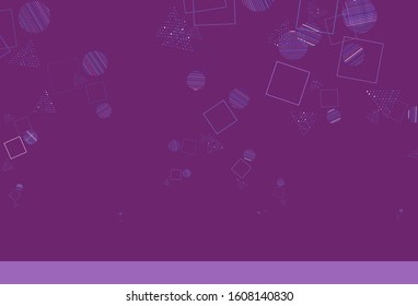 Light Purple, Pink vector background with polygonal style with circles. Decorative design in abstract style with lines, dots, cubes. Modern template for landing page.