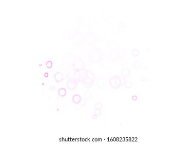Light Purple, Pink vector background with bubbles. Modern abstract illustration with colorful water drops. Pattern for futuristic ad, booklets.