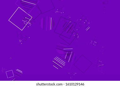 Light Purple, Pink vector background with triangles, circles, cubes. Abstract illustration with colorful dots, lines, cubes. Pattern for websites.