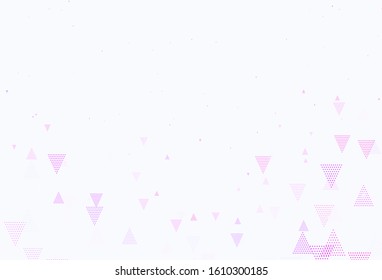 Light Purple, Pink vector background with polygonal style with circles. Circles, lines on abstract background with colorful gradient. Template for wallpapers.