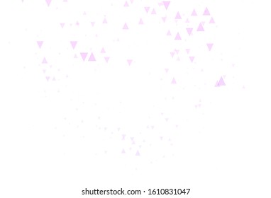 Light Purple, Pink vector background with triangles, circles. Abstract gradient illustration with circles, triangles. Modern template for landing page.