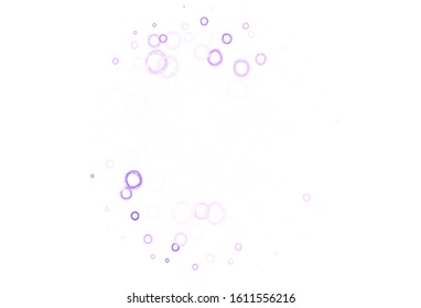 Light Purple, Pink vector background with bubbles. Blurred decorative design in abstract style with bubbles. Pattern for futuristic ad, booklets.