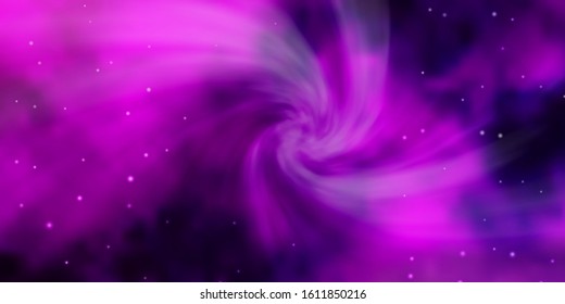 Light Purple, Pink vector background with small and big stars. Blur decorative design in simple style with stars. Pattern for wrapping gifts.