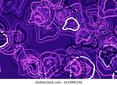 Light Purple, Pink vector background with wry lines. Colorful illustration in simple style with gradient. Abstract style for your business design.