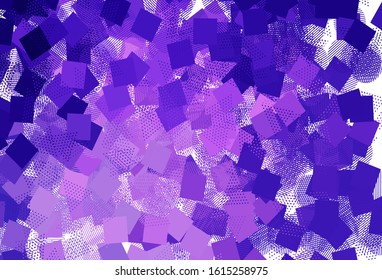 Light Purple, Pink vector background with polygonal style with circles. Illustration with colorful circles, triangles, rectangles. Template for wallpapers.