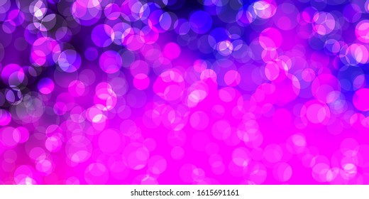 Light Purple, Pink vector background with spots. Glitter abstract illustration with colorful drops. Design for your commercials.