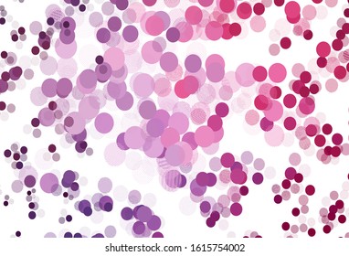 Light Purple, Pink vector background with spots. Blurred decorative design in abstract style with bubbles. Pattern for ads, leaflets.