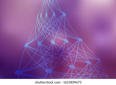 Light Purple, Pink vector background with forms of artificial intelligence. Shining illustration with AI shapes on abstract template. Template for ads of intellect, innovations.